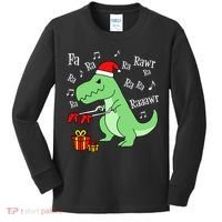 Fa Ra Ra Rawr Christmas T-Rex Presents Kids Long Sleeve Shirt thumb 0