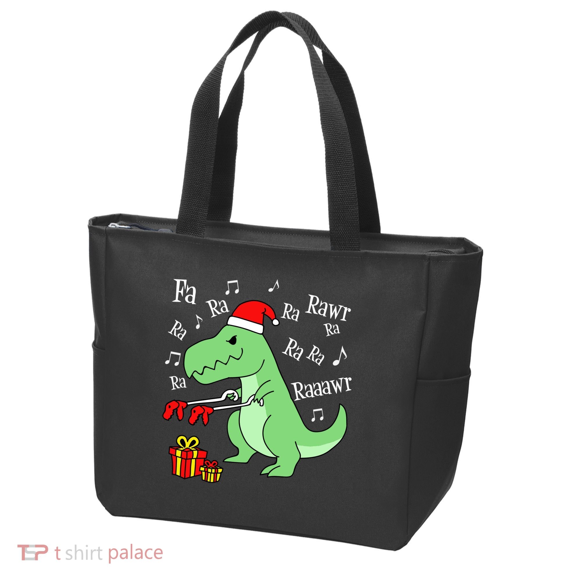 Fa Ra Ra Rawr Christmas T-Rex Presents Tote Bag