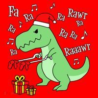 Fa Ra Ra Rawr Christmas T-Rex Presents Santa Hat thumb 1