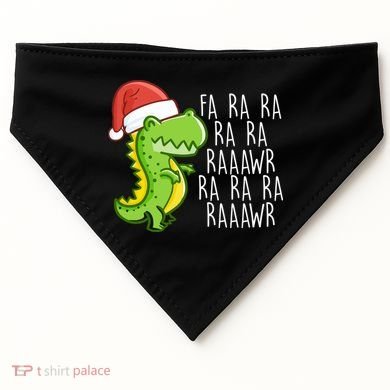 Fa Ra Ra Rawr Dinosaur Christmas USA-Made Doggie Bandana