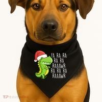 Fa Ra Ra Rawr Dinosaur Christmas USA-Made Doggie Bandana thumb 1