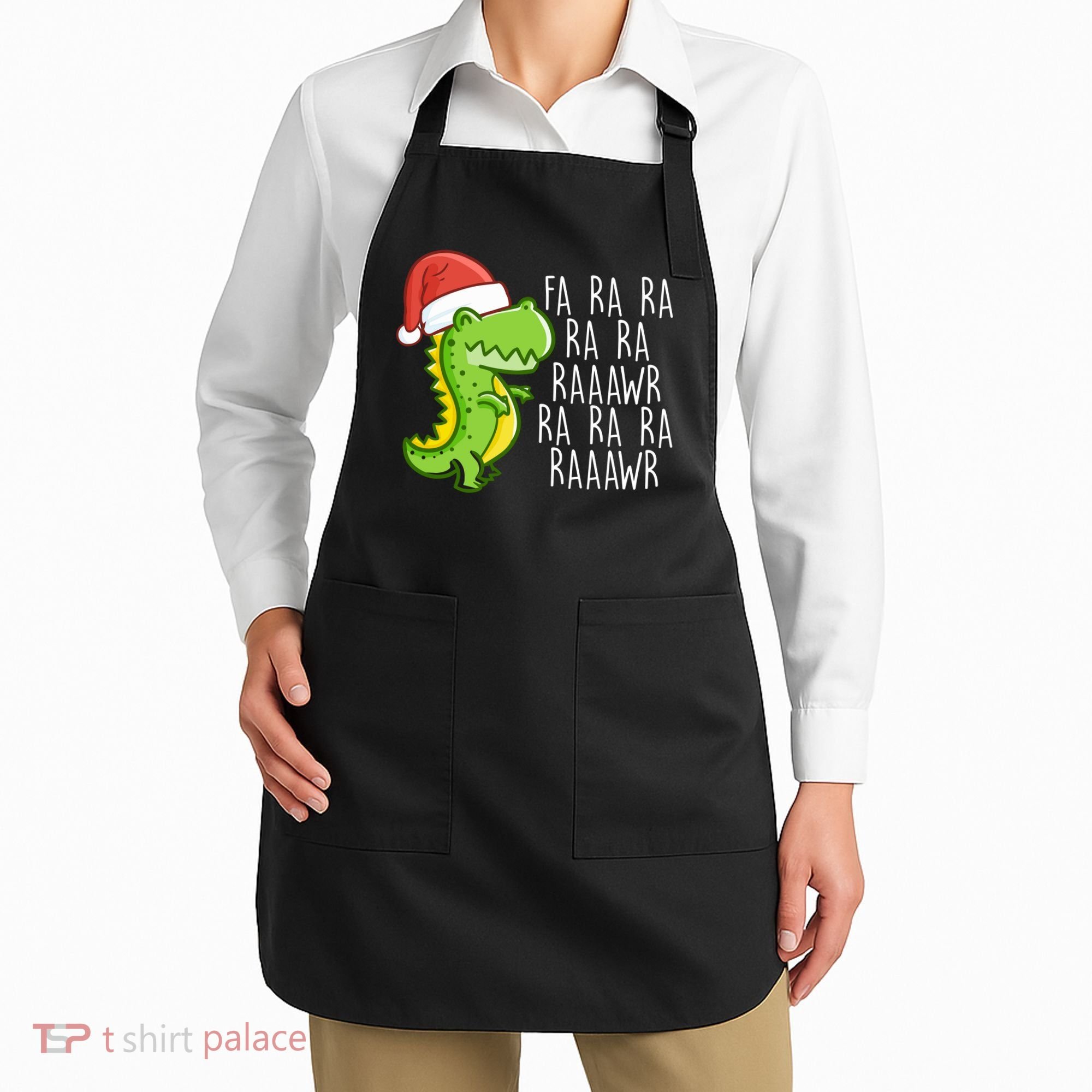 Fa Ra Ra Rawr Dinosaur Christmas Apron