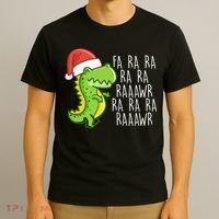 Fa Ra Ra Rawr Dinosaur Christmas T-Shirt thumb 3
