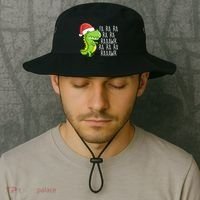 Fa Ra Ra Rawr Dinosaur Christmas Bucket Hat thumb 2
