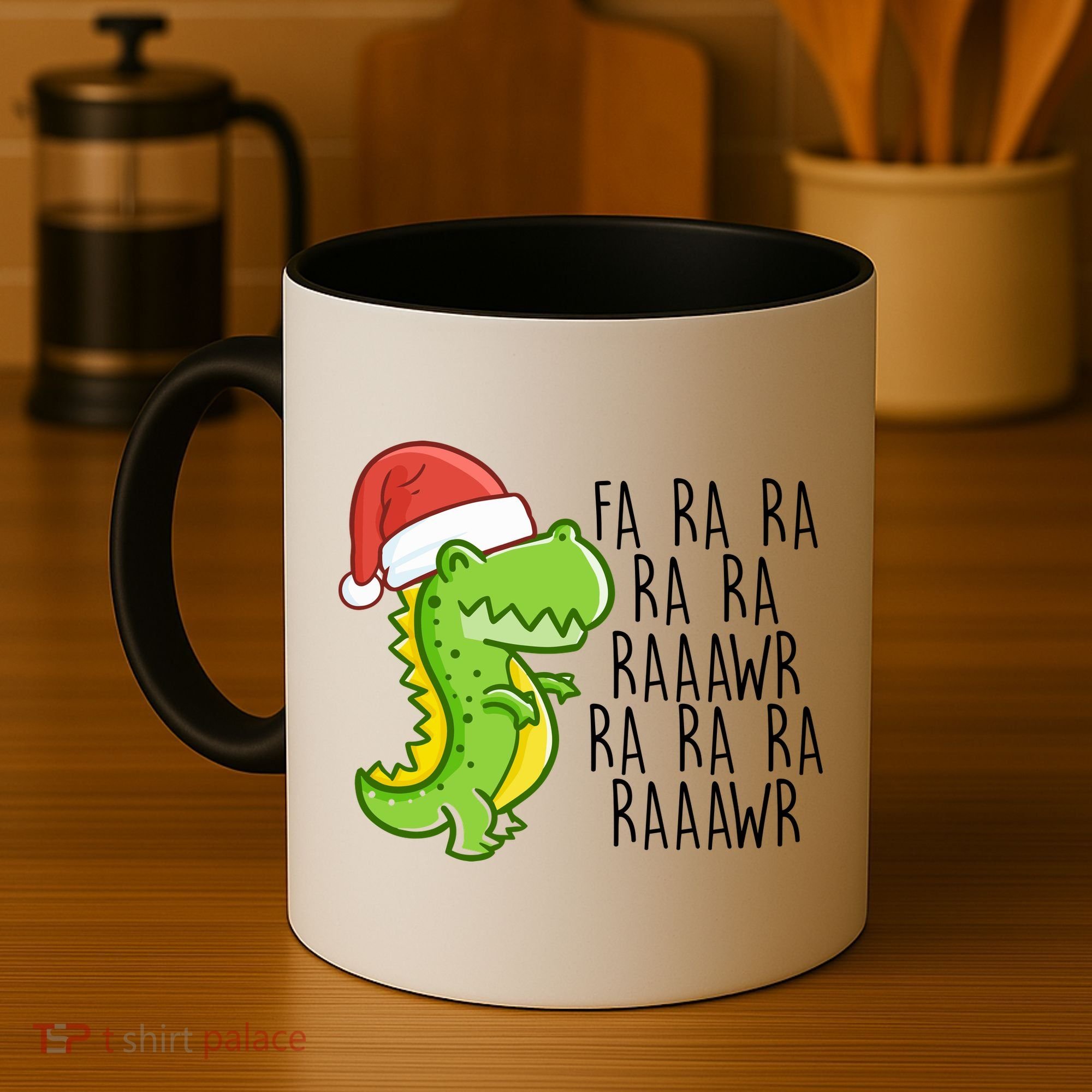 Fa Ra Ra Rawr Dinosaur Christmas Coffee Mug