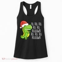 Fa Ra Ra Rawr Dinosaur Christmas Women's Tank Top thumb 0
