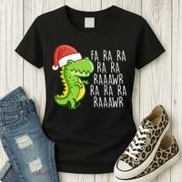 Fa Ra Ra Rawr Dinosaur Christmas Women's T-Shirt thumb 3
