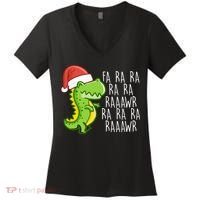 Fa Ra Ra Rawr Dinosaur Christmas Women's V-Neck T-Shirt thumb 0
