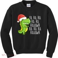 Fa Ra Ra Rawr Dinosaur Christmas Kids Sweatshirt thumb 0