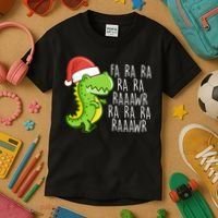 Fa Ra Ra Rawr Dinosaur Christmas Kids T-Shirt thumb 3