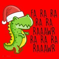 Fa Ra Ra Rawr Dinosaur Christmas Santa Hat thumb 1