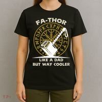 Fa-Thor Like a Dad But Way Cooler T-Shirt thumb 4
