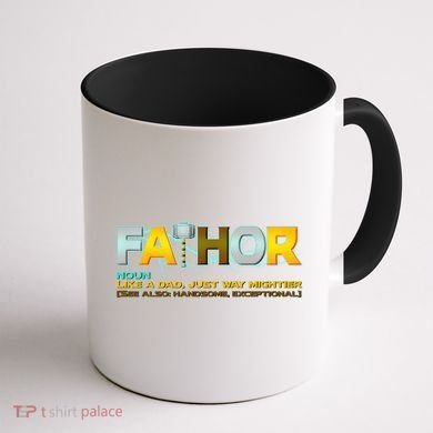 Fa-Thor Mighty Dad Lightning Coffee Mug back