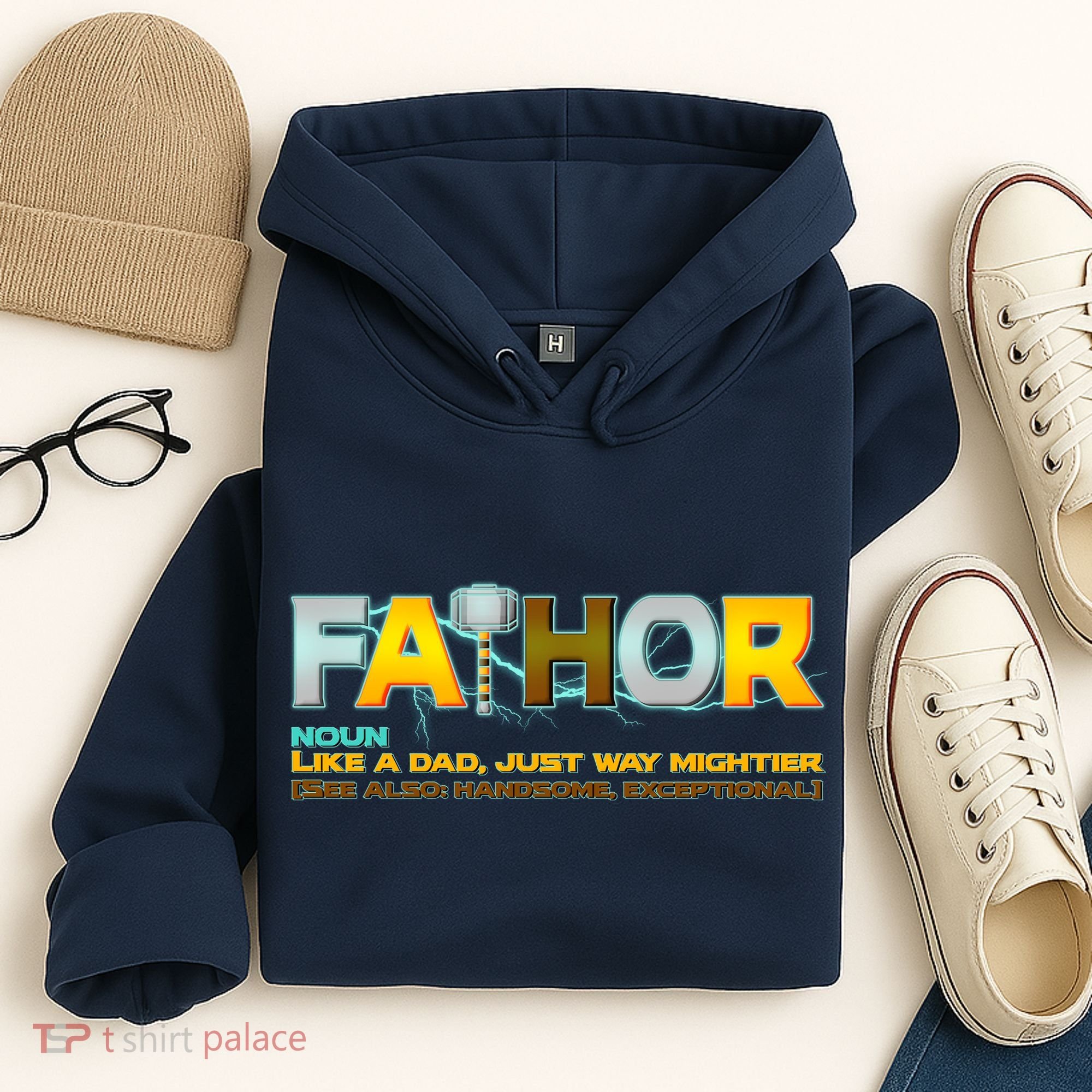 Fa-Thor Mighty Dad Lightning Hoodie