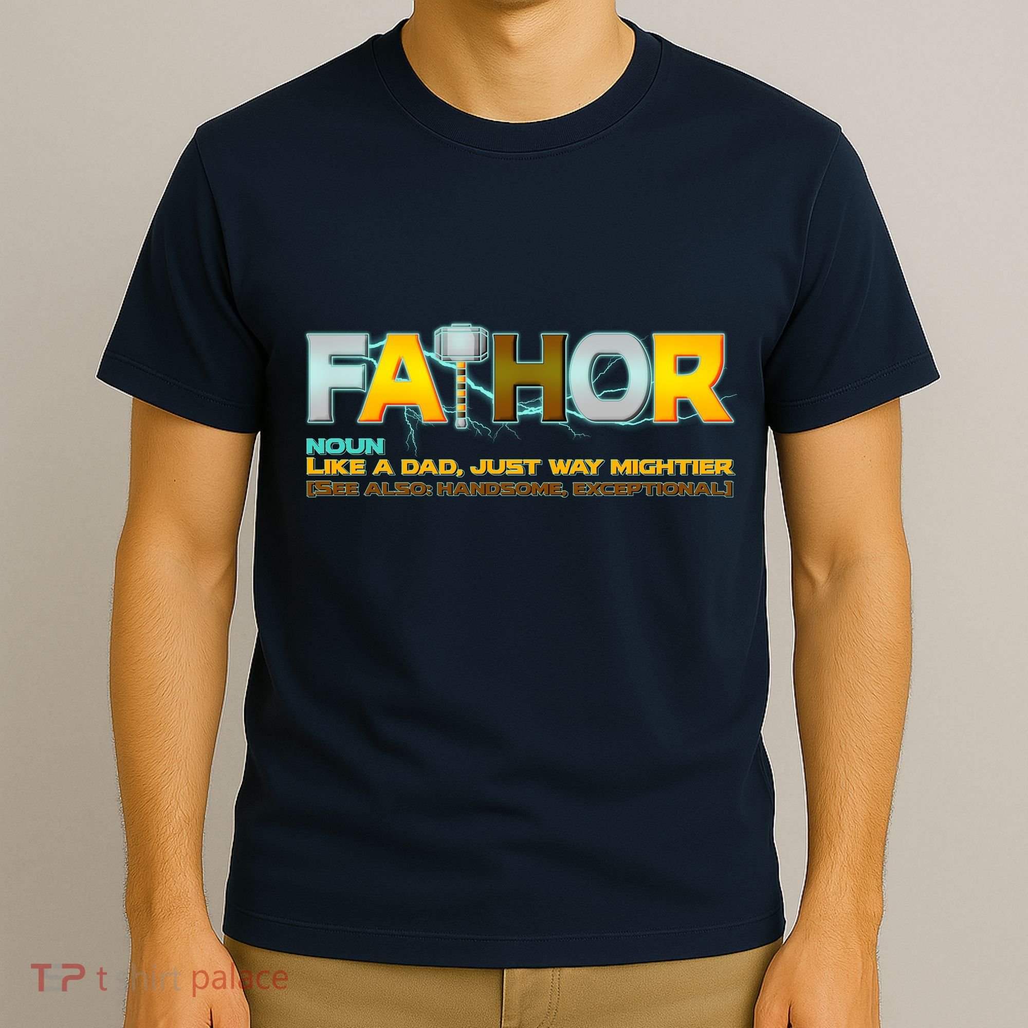 Fa-Thor Mighty Dad Lightning T-Shirt