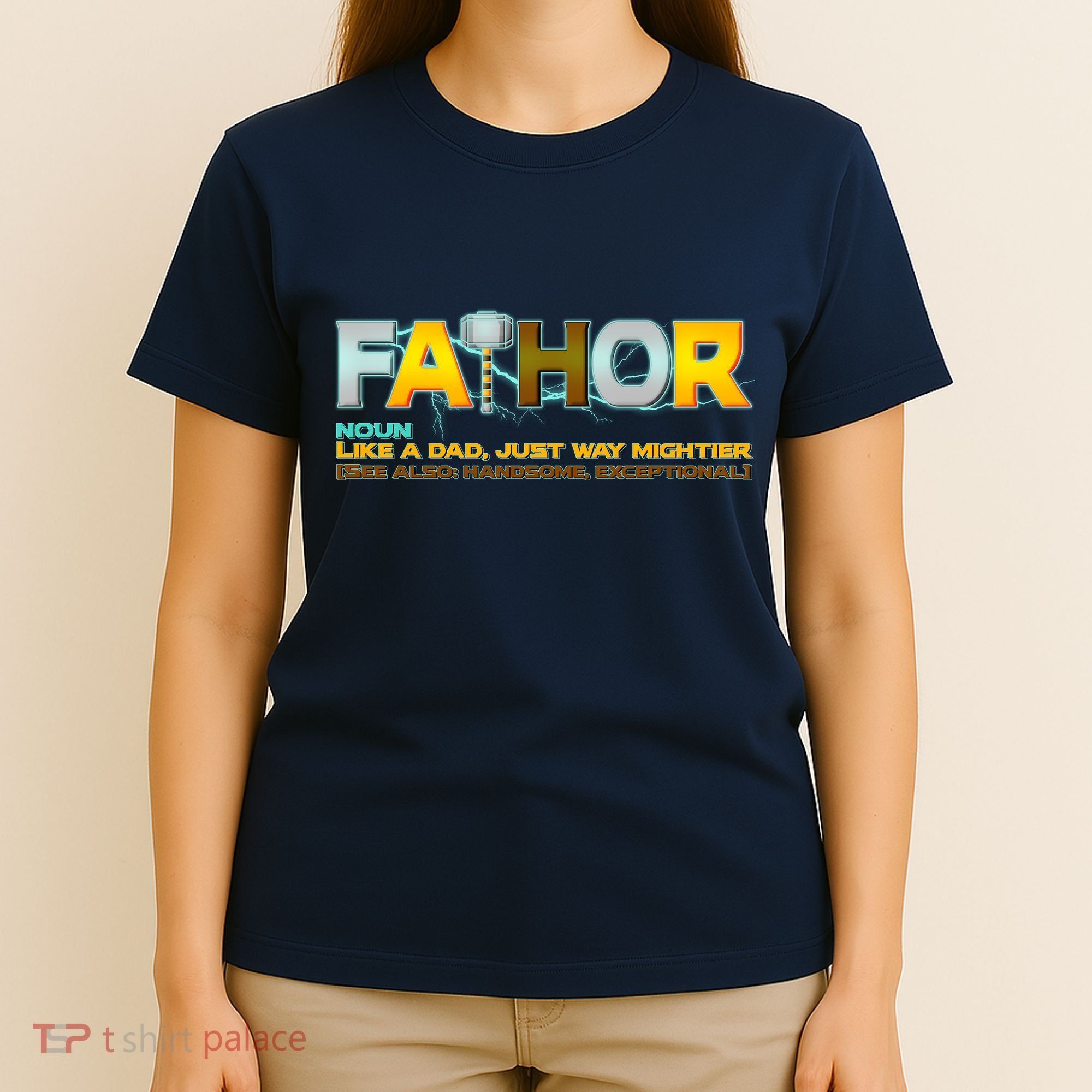 Fa-Thor Mighty Dad Lightning T-Shirt