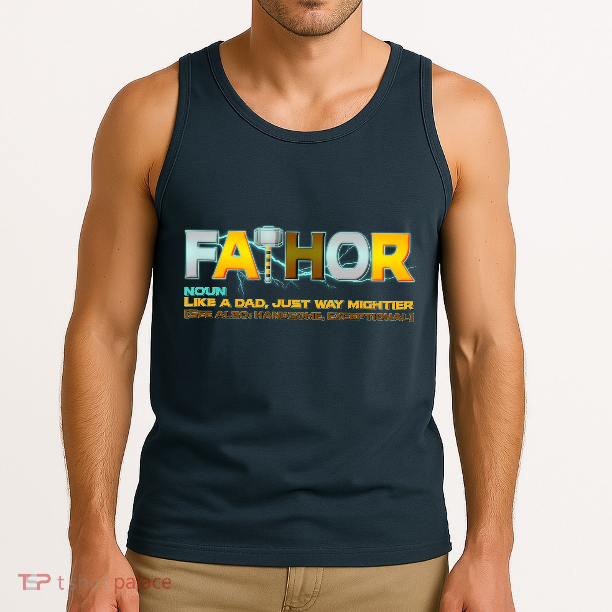 Fa-Thor Mighty Dad Lightning Tank Top