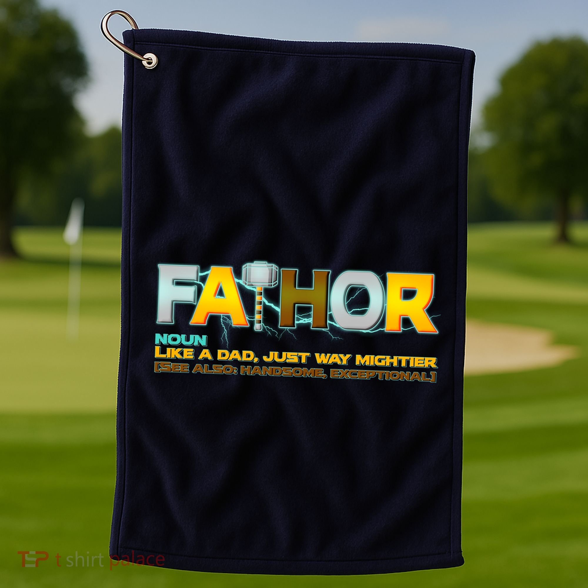 Fa-Thor Mighty Dad Lightning Golf Towel