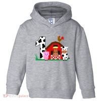 Farm Animals 1st Birthday 1 Year Old Birthday Party Toddler Hoodie thumb 0
