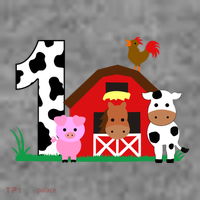 Farm Animals 1st Birthday 1 Year Old Birthday Party Toddler Hoodie thumb 2