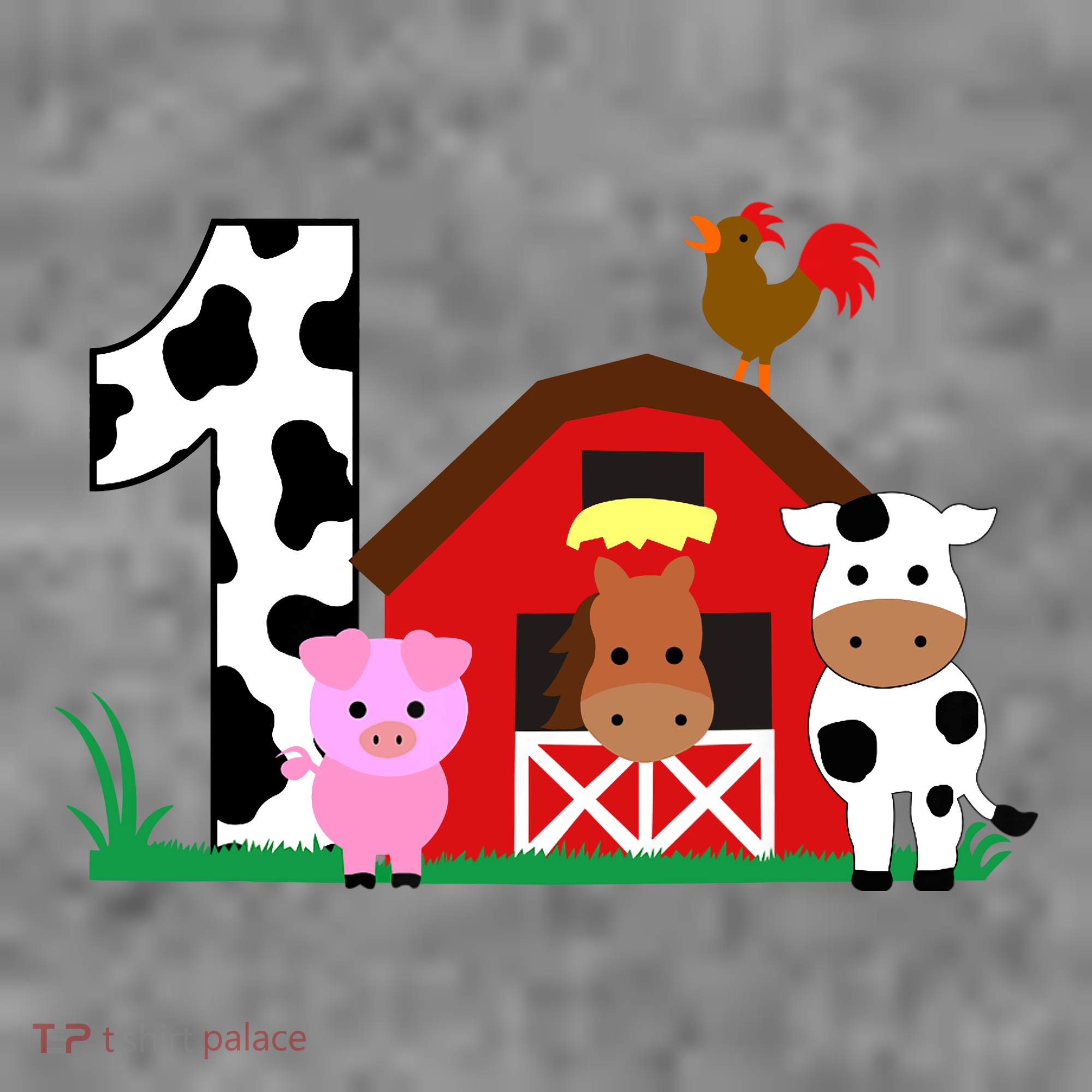 Farm Animals 1st Birthday 1 Year Old Birthday Party Toddler Hoodie
