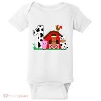 Farm Animals 1st Birthday 1 Year Old Birthday Party Baby Bodysuit thumb 0