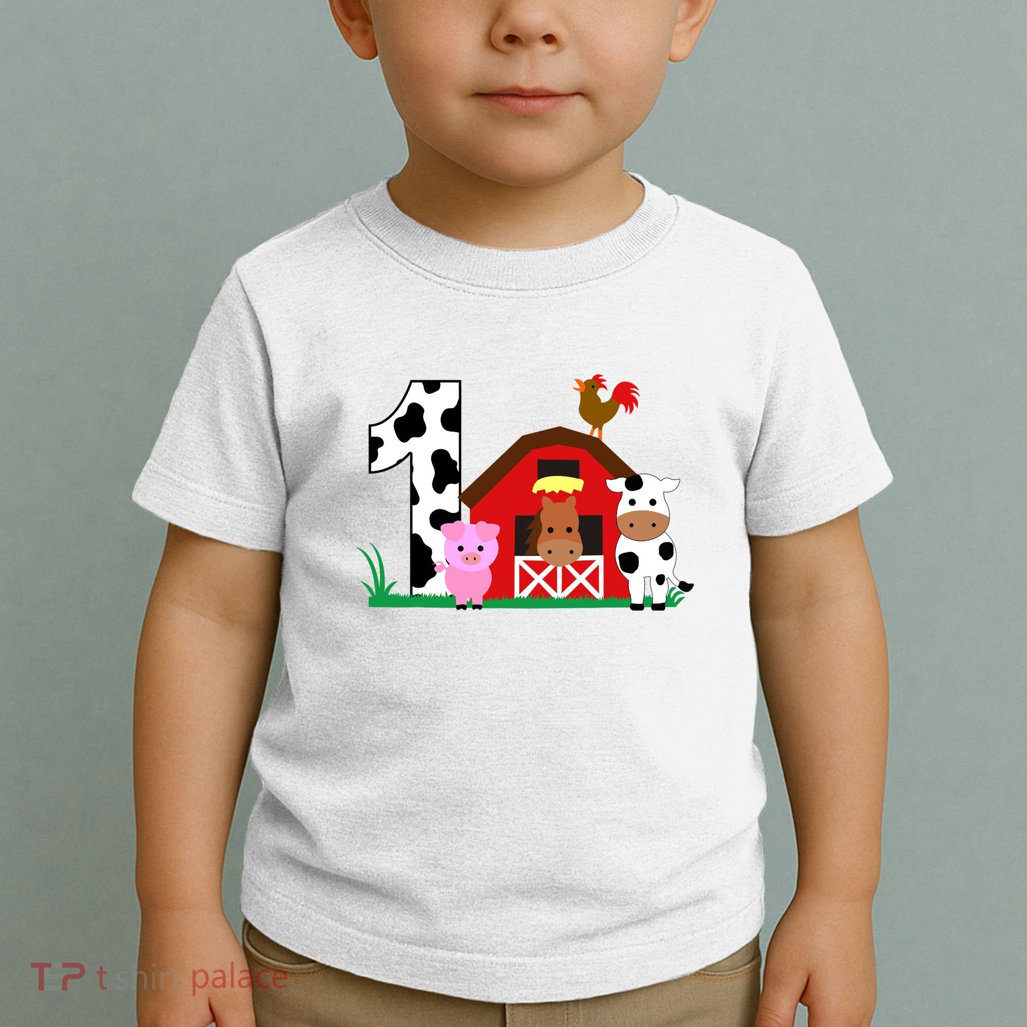 Farm Animals 1st Birthday 1 Year Old Birthday Party Toddler T-Shirt