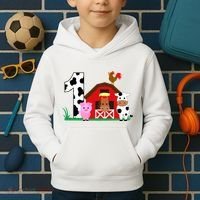 Farm Animals 1st Birthday 1 Year Old Birthday Party Kids Hoodie thumb 2