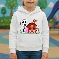 Farm Animals 1st Birthday 1 Year Old Birthday Party Kids Hoodie thumb 3