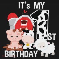 Farm Animals 1 Year Old It's My 1st Birthday Party Baby Bodysuit thumb 2