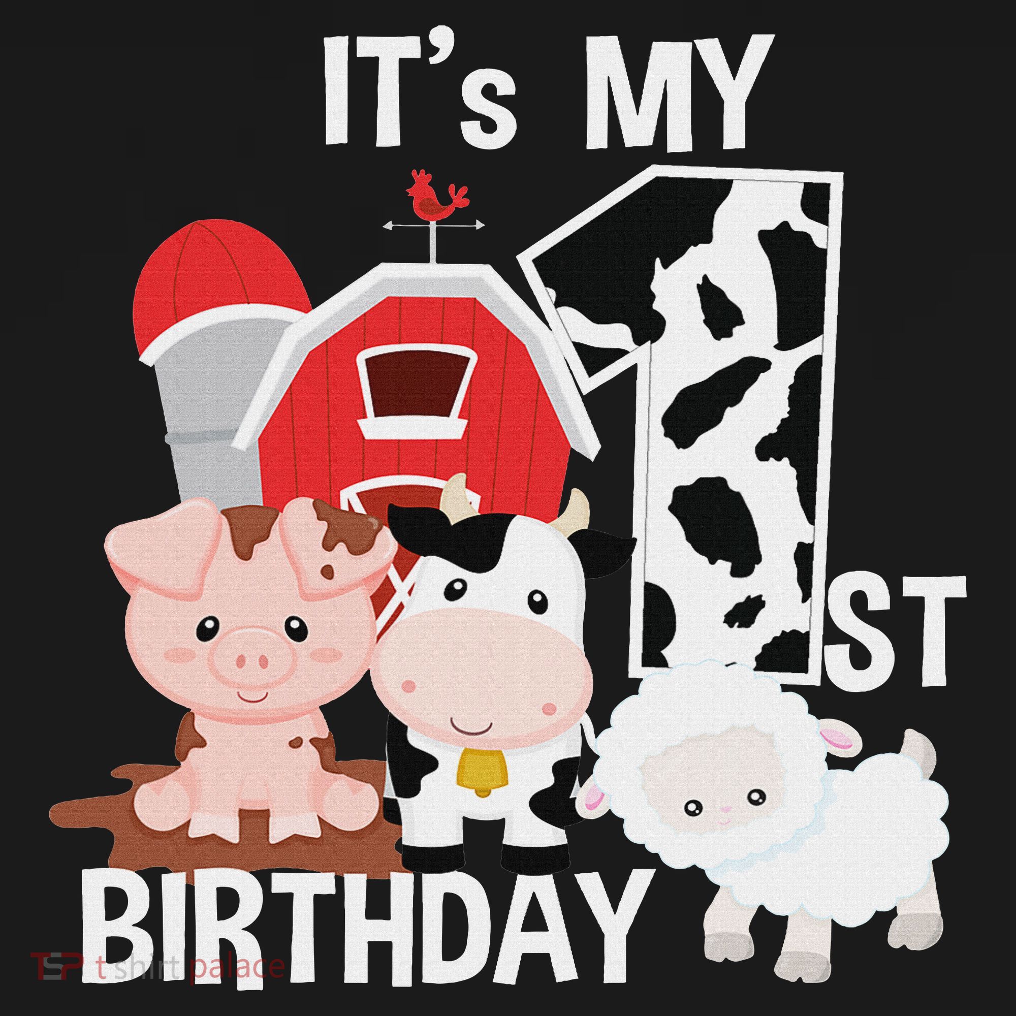 Farm Animals 1 Year Old It's My 1st Birthday Party Baby Bodysuit