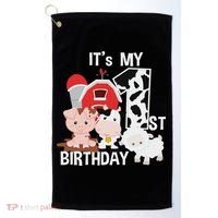 Farm Animals 1 Year Old It's My 1st Birthday Party Golf Towel thumb 0