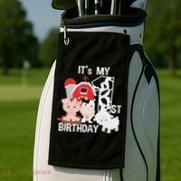 Farm Animals 1 Year Old It's My 1st Birthday Party Golf Towel thumb 2