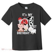 Farm Animals 1 Year Old It's My 1st Birthday Party Toddler T-Shirt thumb 0
