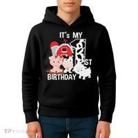 Farm Animals 1 Year Old It's My 1st Birthday Party Kids Hoodie thumb 4