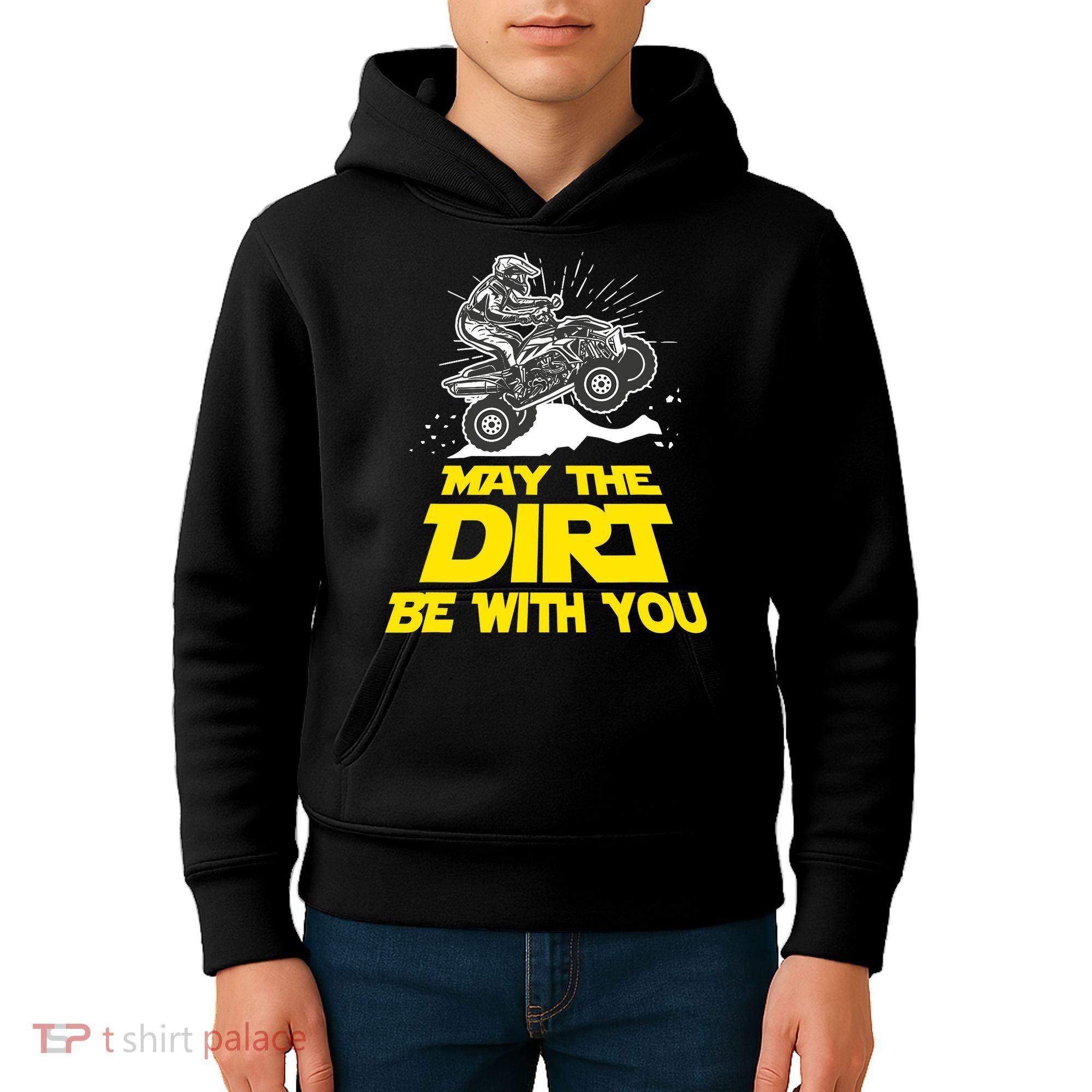 Funny ATV 4 Wheeler Quad Riding May The Dirt Be With You Kids Hoodie