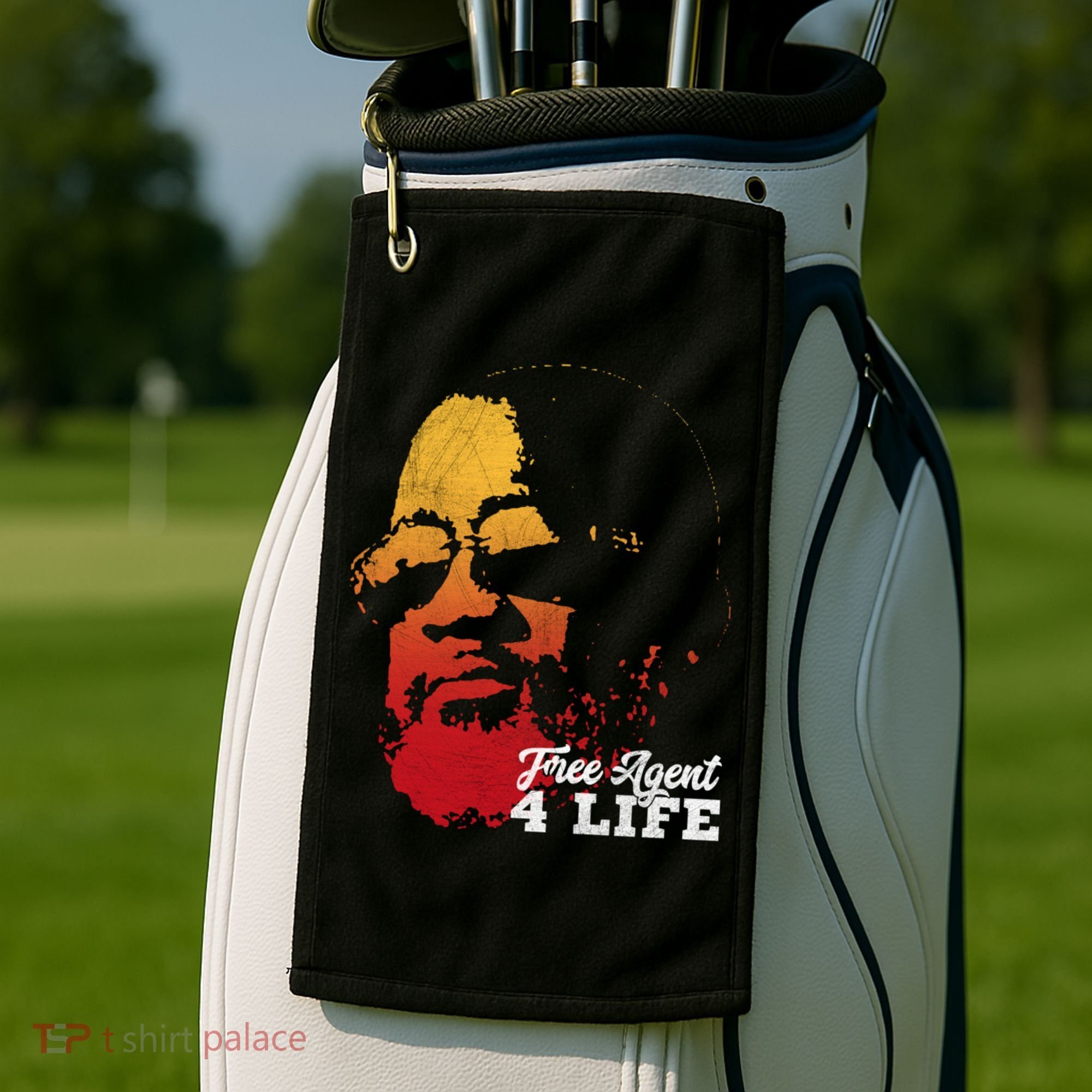 Free Agent 4 Life Coach Gang Wear Retro Graphic Tee Golf Towel