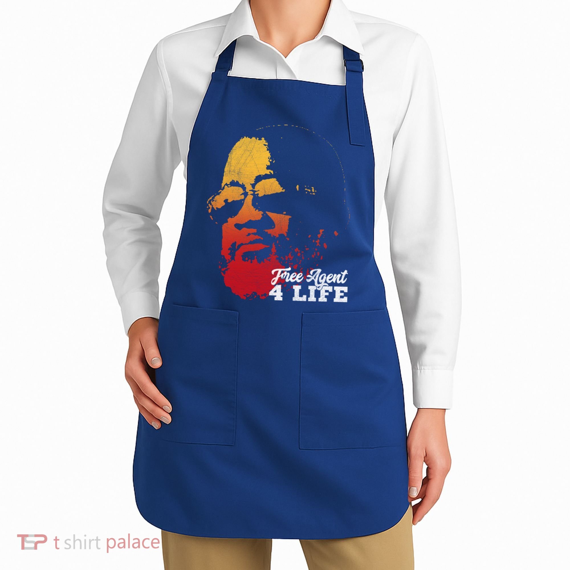 Free Agent 4 Life Coach Gang Wear Retro Graphic Tee Apron
