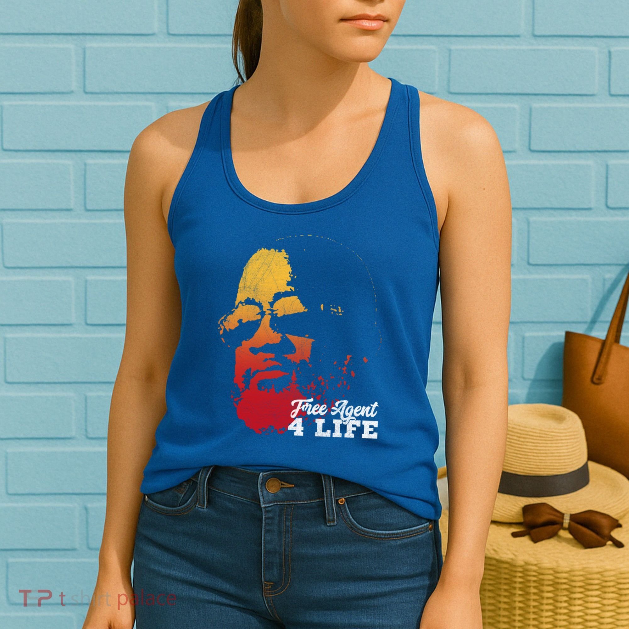 Free Agent 4 Life Coach Gang Wear Retro Graphic Tee Women's Tank Top