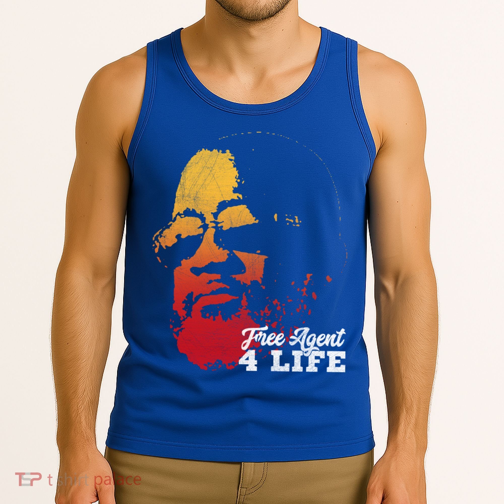 Free Agent 4 Life Coach Gang Wear Retro Graphic Tee Tank Top
