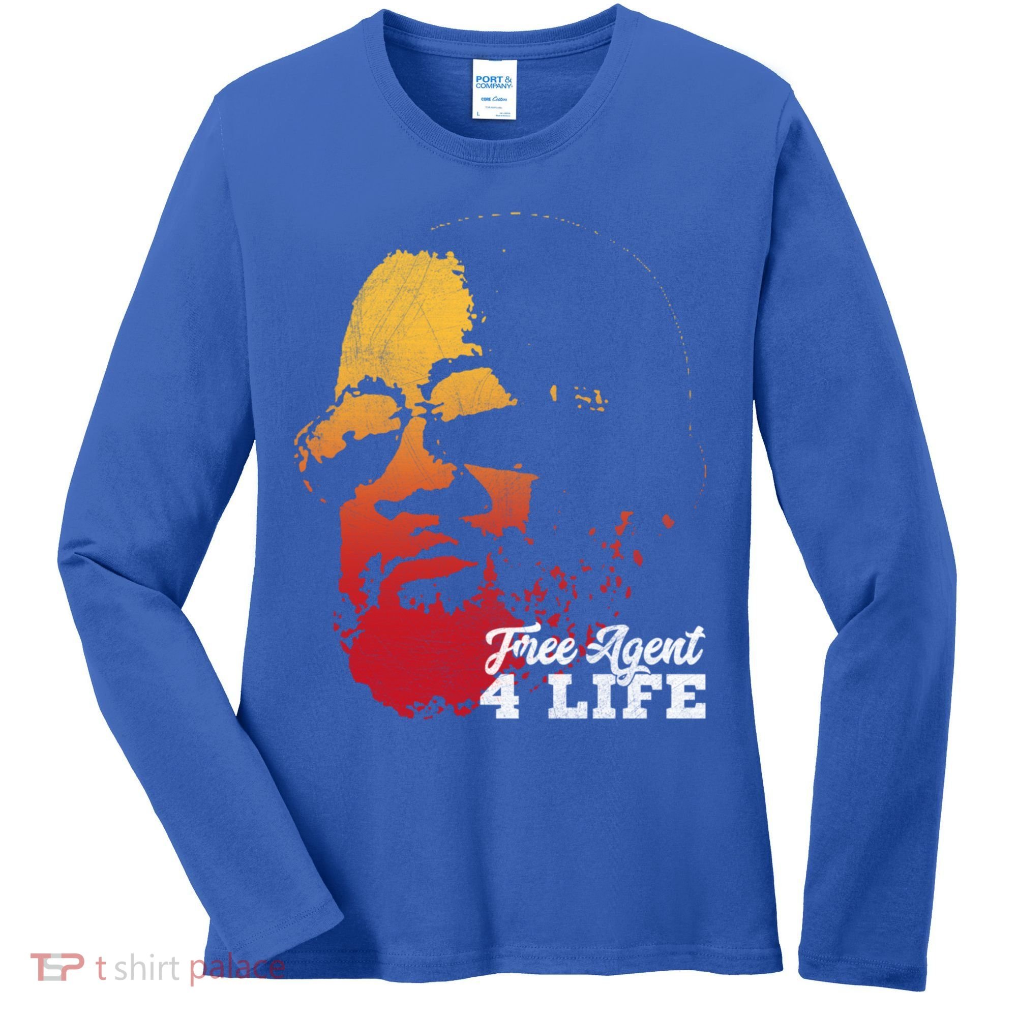 Free Agent 4 Life Coach Gang Wear Retro Graphic Tee Women's Long Sleeve Shirt