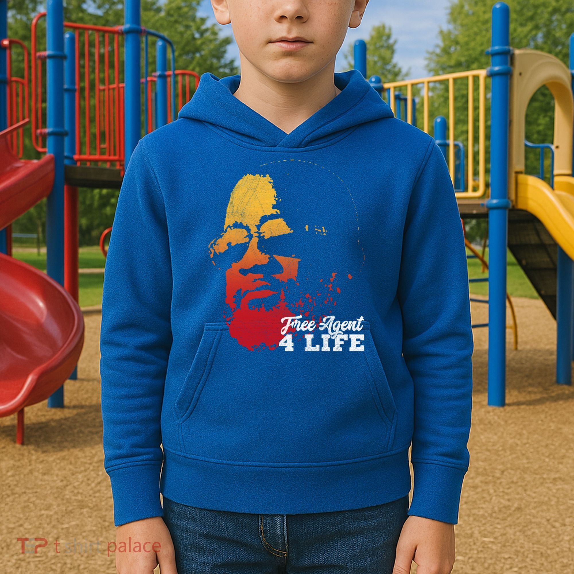 Free Agent 4 Life Coach Gang Wear Retro Graphic Tee Kids Hoodie