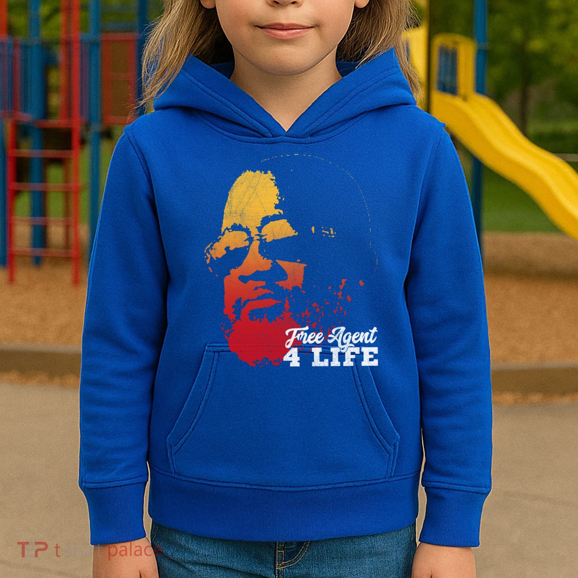 Free Agent 4 Life Coach Gang Wear Retro Graphic Tee Kids Hoodie