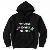 Feminism And 420 Funny Pro Choice Pro Cats Pro Weed Feminist Hoodie thumb 0