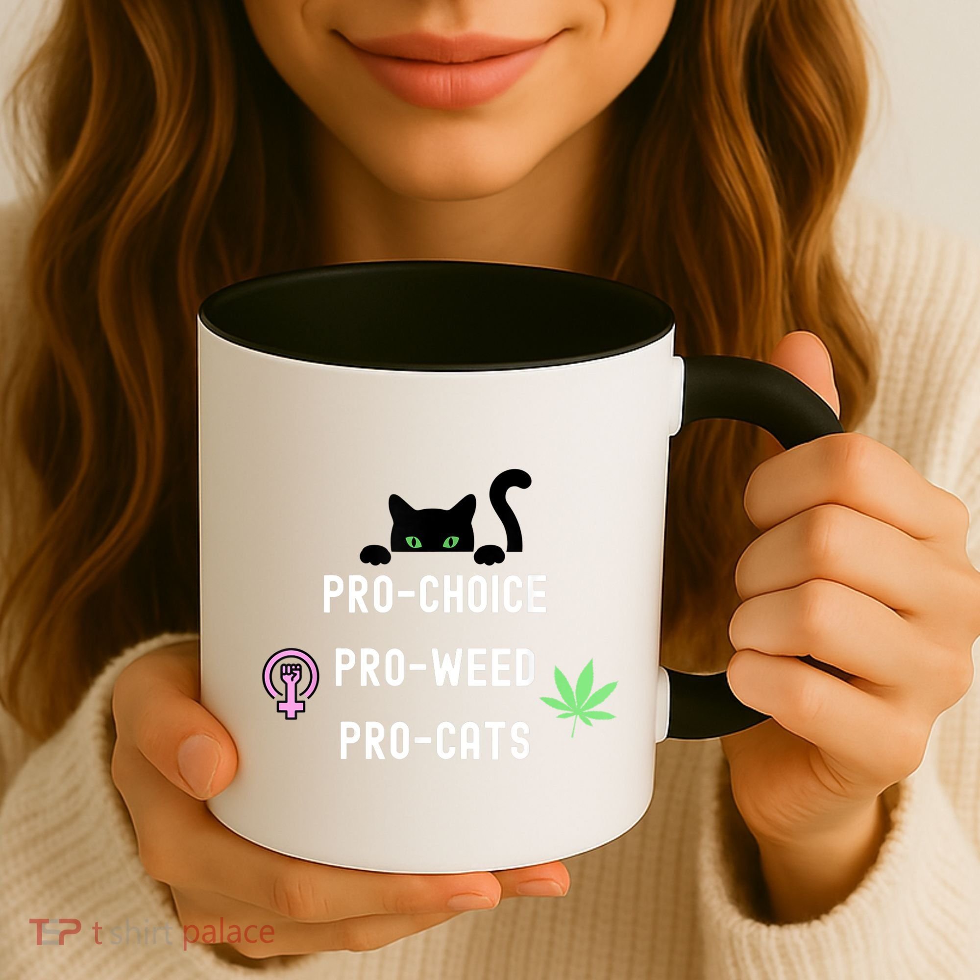 Feminism And 420 Funny Pro Choice Pro Cats Pro Weed Feminist Coffee Mug