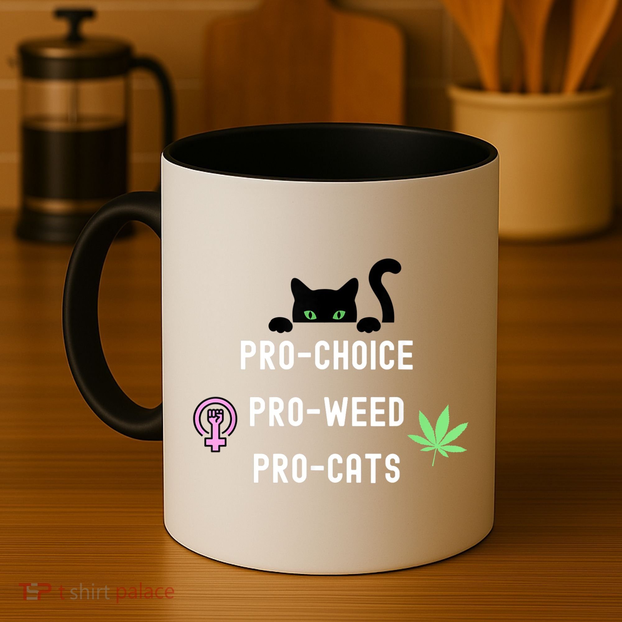 Feminism And 420 Funny Pro Choice Pro Cats Pro Weed Feminist Coffee Mug