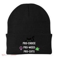 Feminism And 420 Funny Pro Choice Pro Cats Pro Weed Feminist Beanie thumb 0