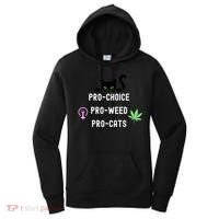 Feminism And 420 Funny Pro Choice Pro Cats Pro Weed Feminist Women's Hoodie thumb 0