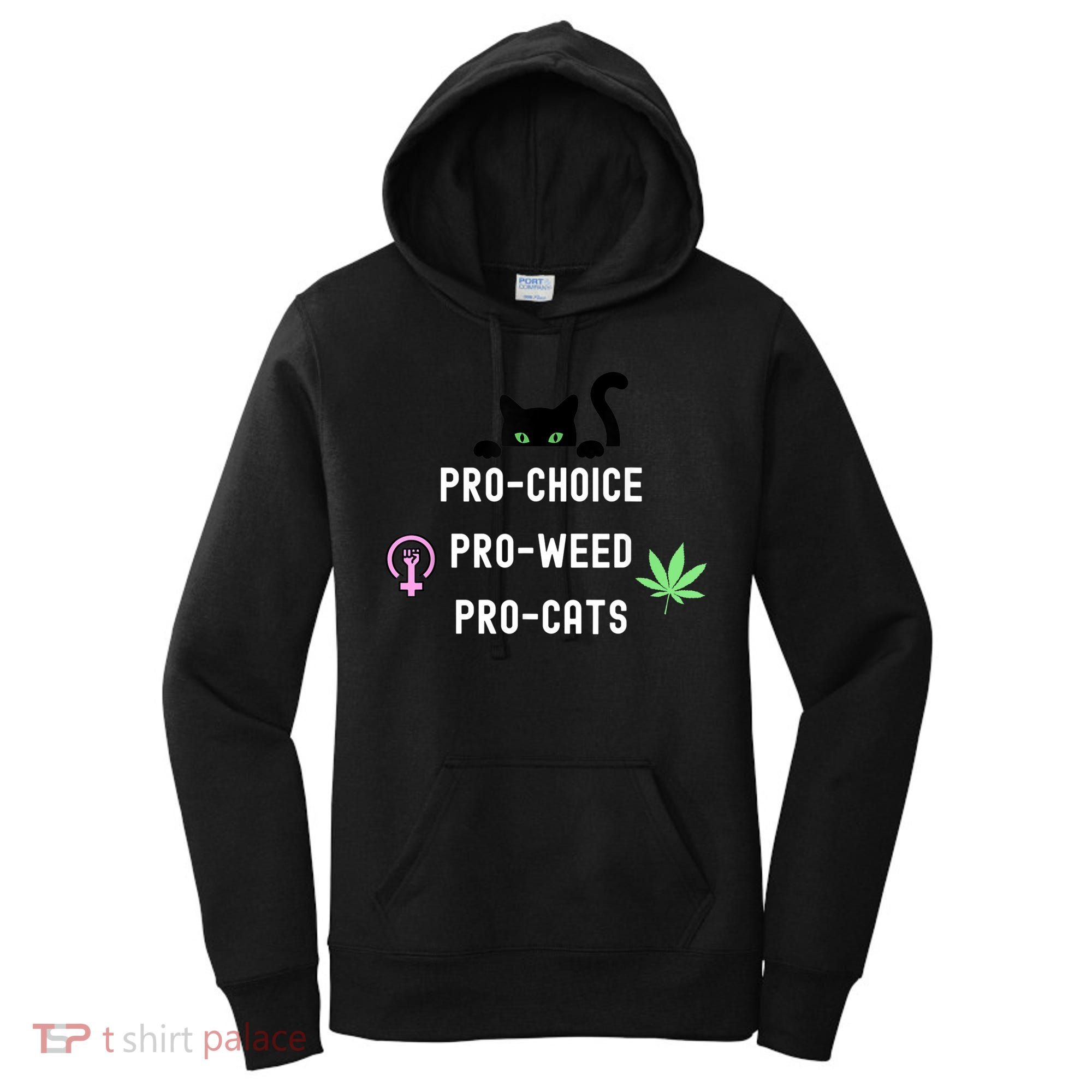 Feminism And 420 Funny Pro Choice Pro Cats Pro Weed Feminist Women's Hoodie