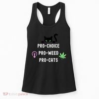 Feminism And 420 Funny Pro Choice Pro Cats Pro Weed Feminist Women's Tank Top thumb 0
